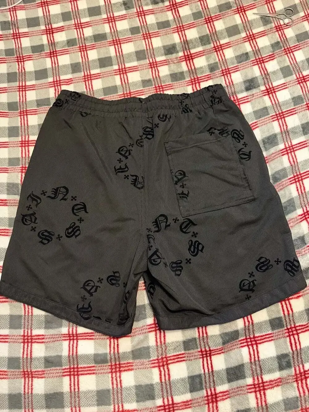 Saints Studio Men's Gothic Monogram Mesh Shorts